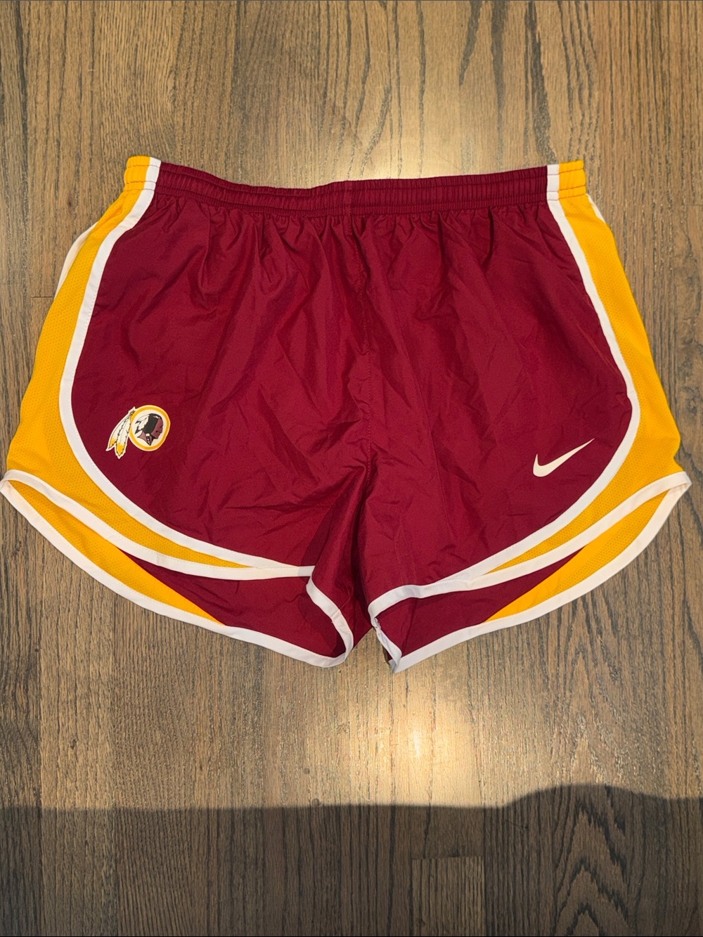 Nike Women's Washington Red Skins Maroon Athletic Shorts with Gold and White